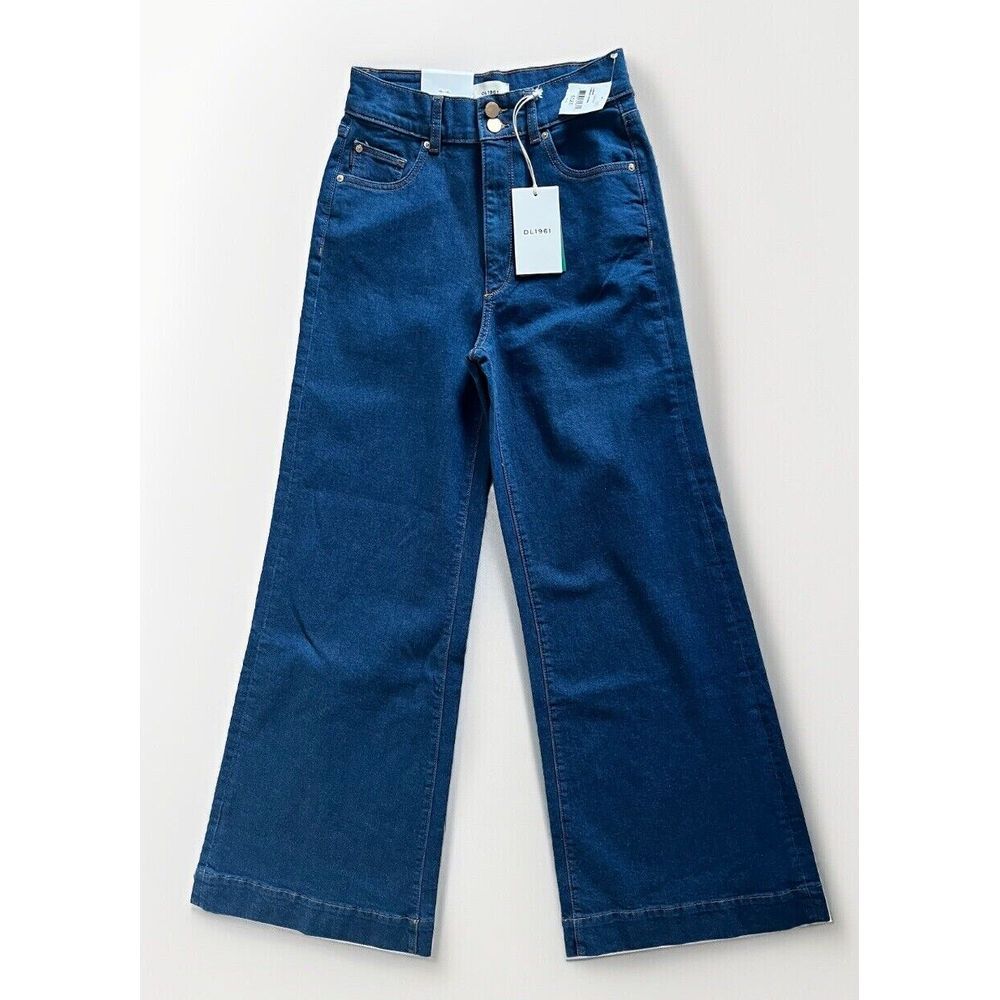 DL1961 Hepburn Extra Wide Leg Jeans High Rise Vintage 33" Size 26 NWT New